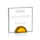 Pruitt Amber Square / Cube Crystal Trophy