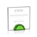 Pruitt Green Square / Cube Crystal Trophy