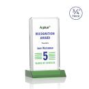 Stubbs Full Color Green Rectangle Crystal Trophy