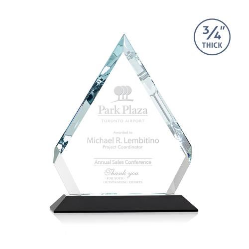 Awards and Plaques - Crystal Trophies - Apex Black Crystal Trophy