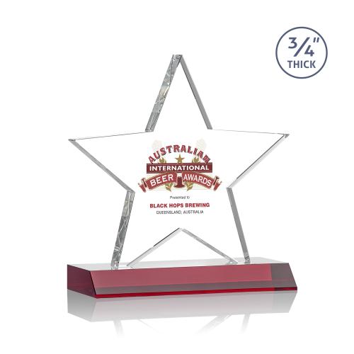 Awards and Plaques - Crystal Trophies - Ibarra Full Color Red Crystal Trophy