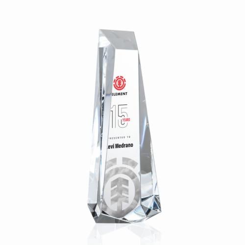 Awards and Plaques - Custom Trophies - Hankins Full Color Obelisk Crystal Trophy