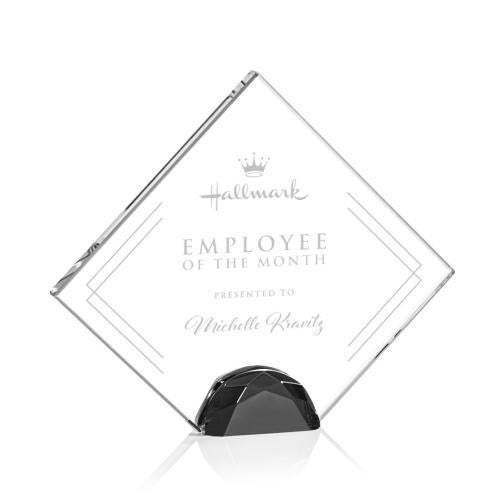 Awards and Plaques - Crystal Trophies - Galvan Black Crystal Trophy