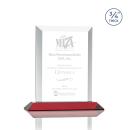 Hinton Red Rectangle Crystal Trophy