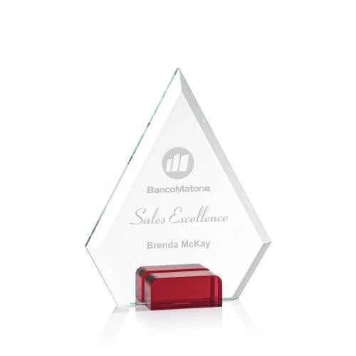 Awards and Plaques - Crystal Trophies - Norman Red Crystal Trophy