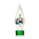 Kendrick Full Color on Half Round Base Green Crystal Trophy