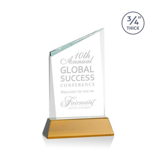 Awards and Plaques - Crystal Trophies - Brito on Helton Amber Peaks Crystal Trophy