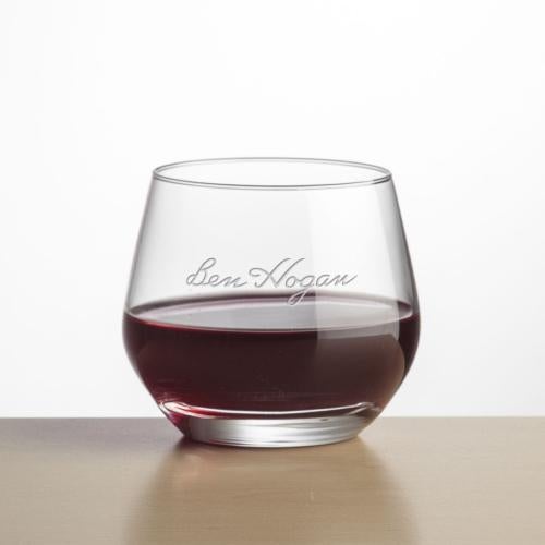 Custom Barware Glasses - Wine Glasses - Padilla Stemless Wine - Deep Etch