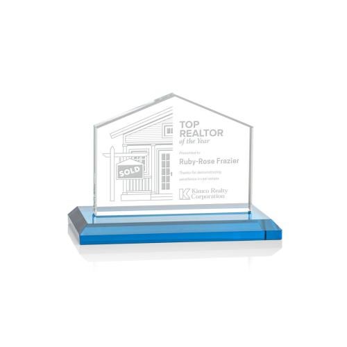 Awards and Plaques - Crystal Trophies - House Sky Blue Peaks Crystal Trophy