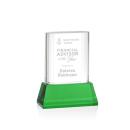 Downey on Base Green Rectangle Crystal Trophy