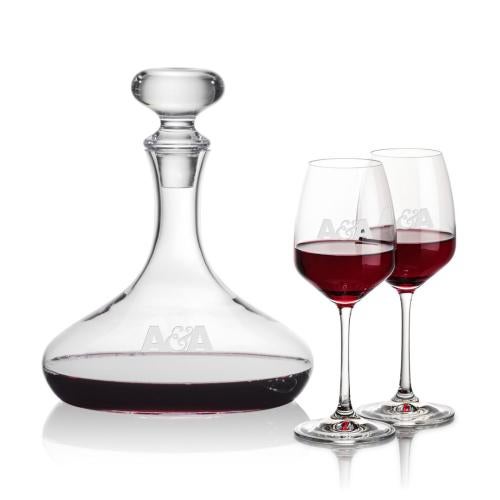 Custom Barware Glasses - Carafes - Linares Decanter & Burrell Wine