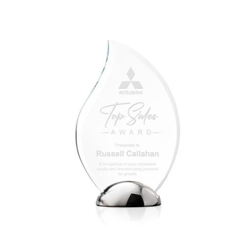 Awards and Plaques - Crystal Trophies - Akers Flame Crystal Trophy