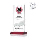 Rubin Full Color Red Rectangle Crystal Trophy