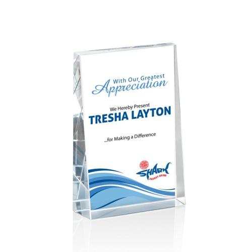 Awards and Plaques - Crystal Trophies - Plaque Full Color Rectangle Crystal Trophy