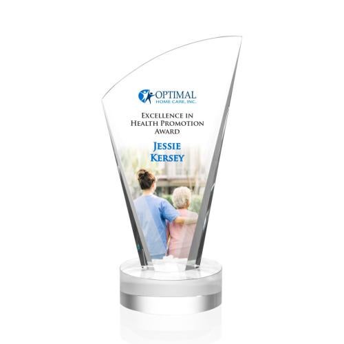 Awards and Plaques - Crystal Trophies - Bunch Full Color Clear Peaks Crystal Trophy