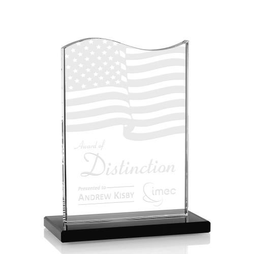 Awards and Plaques - Crystal Trophies - Dobbs Black Unique Crystal Trophy