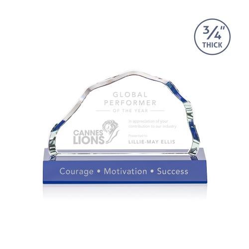 Awards and Plaques - Crystal Trophies - Pierre Blue Crystal Trophy