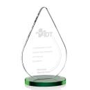 Moyer Green Tear Drop Crystal Trophy