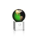 Petty Green/Gold Globe Crystal Trophy