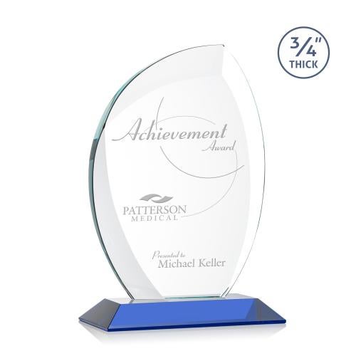 Awards and Plaques - Crystal Trophies - Oakes Blue Flame Crystal Trophy