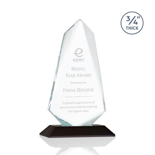 Awards and Plaques - Crystal Trophies - McMullen Black Unique Crystal Trophy