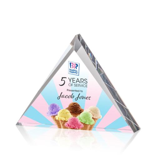 Awards and Plaques - Crystal Trophies - Stacy Full Color Pyramid Crystal Trophy