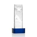 Hinson Star on Base Blue Rectangle Crystal Trophy
