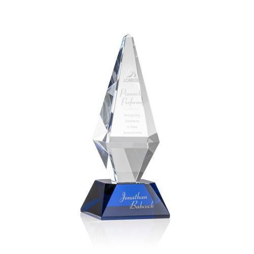 Awards and Plaques - Crystal Trophies - Allison Blue Crystal Trophy