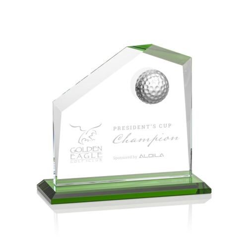 Awards and Plaques - Crystal Trophies - Morgan Golf Green Peaks Crystal Trophy