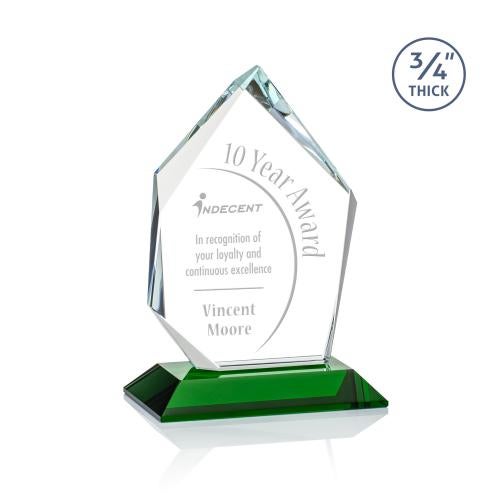 Awards and Plaques - Crystal Trophies - Boone Ice Peak Green Peaks Crystal Trophy