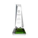 Hankins on Base Green Obelisk Crystal Trophy