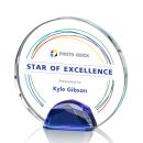 Kenney Full Color Blue Circle Crystal Trophy