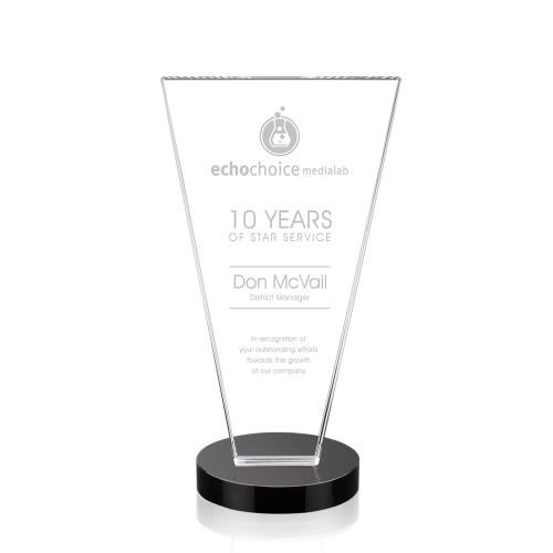 Awards and Plaques - Crystal Trophies - Reeves Black Polygon Crystal Trophy