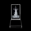 Small 3D on Base Clear Towers Crystal Trophy