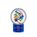 Blackburn on Round Base Blue Globe Glass Trophy