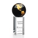 Caballero Black/Gold Globe Crystal Trophy