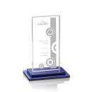 Carlton Blue Rectangle Crystal Trophy