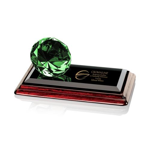 Awards and Plaques - Crystal Trophies - Diamond on Albion&trade; Emerald Crystal Trophy