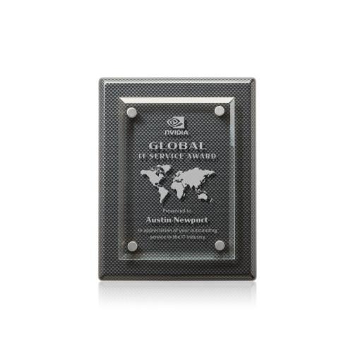 Awards and Plaques - Wall Plaque Awards - Norwood Plaque - Carbon Fibre/Silver