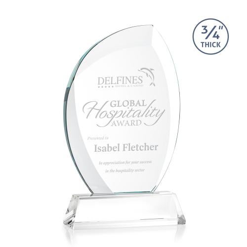 Awards and Plaques - Crystal Trophies - Oakes on Helton Base Clear Peaks Crystal Trophy