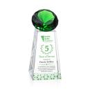 Tall Full Color Emerald Crystal Trophy
