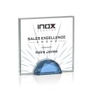 Pruitt Full Color Sky Blue Square / Cube Crystal Trophy