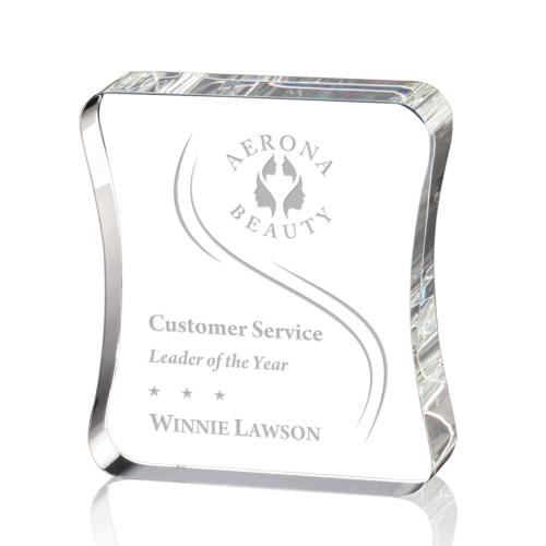 Awards and Plaques - Crystal Trophies - Crystal Paperweights - Elliott Rectangle Crystal Trophy