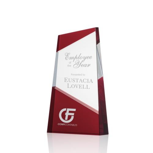 Awards and Plaques - Crystal Trophies - Gutierrez Red Towers Crystal Trophy