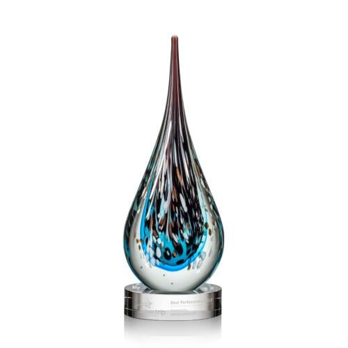 Awards and Plaques - Glass Trophies - Art Glass Trophies - Campos Tear Drop Glass Trophy