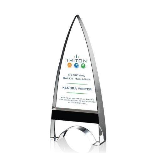 Awards and Plaques - Crystal Trophies - Pearce Full Color Black Peaks Crystal Trophy