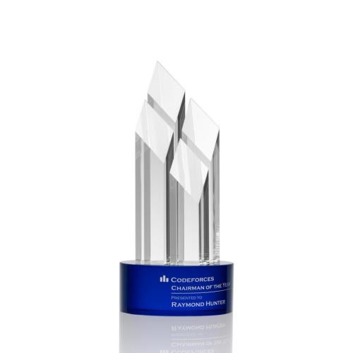 Awards and Plaques - Crystal Trophies - Francisco Blue Towers Crystal Trophy