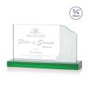 Marsh Green Rectangle Crystal Trophy