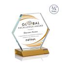 Pagan Full Color Amber Polygon Crystal Trophy