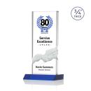 Rubin Full Color Blue Rectangle Crystal Trophy